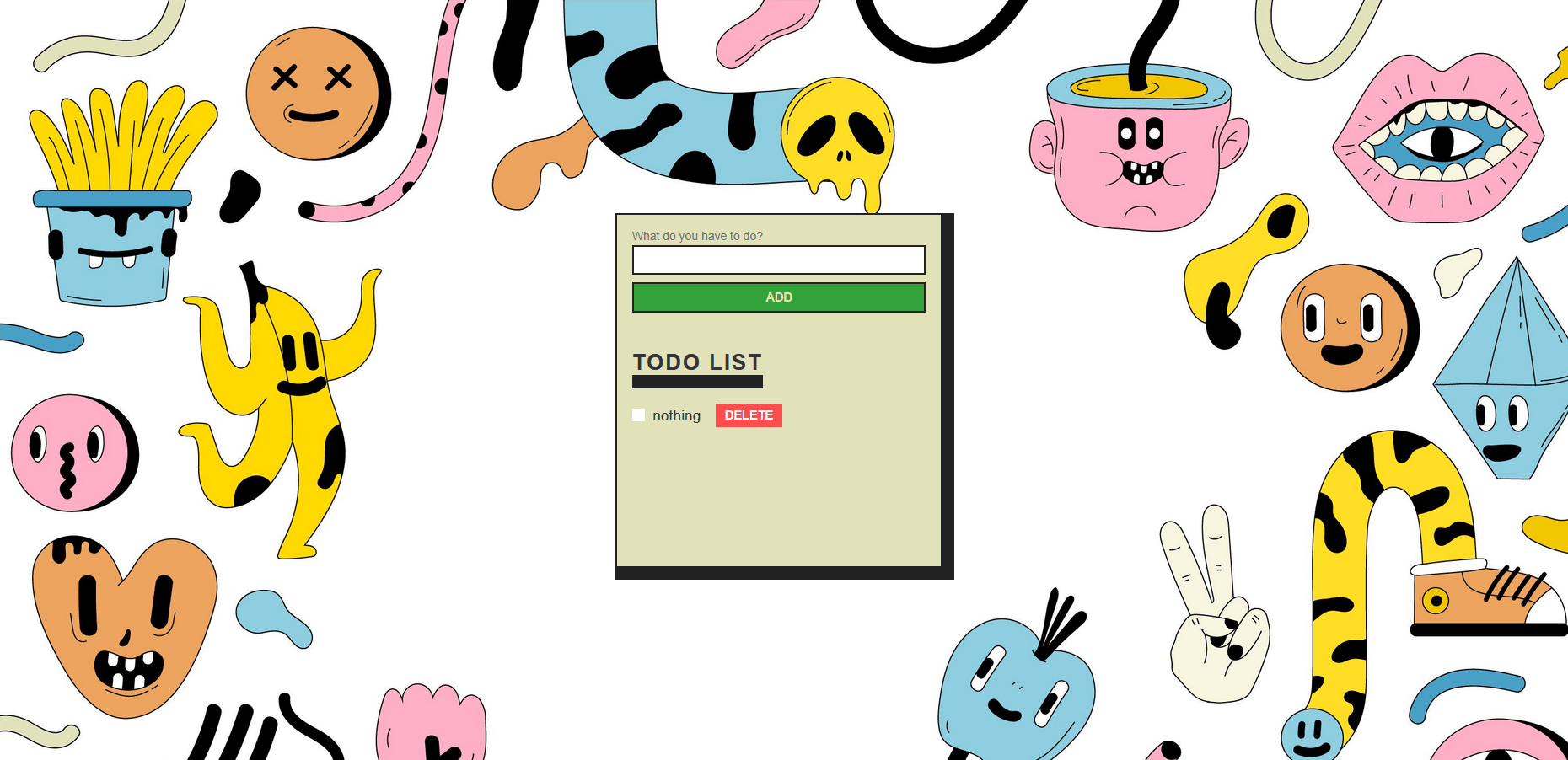 screenshot of the to do web-app I made